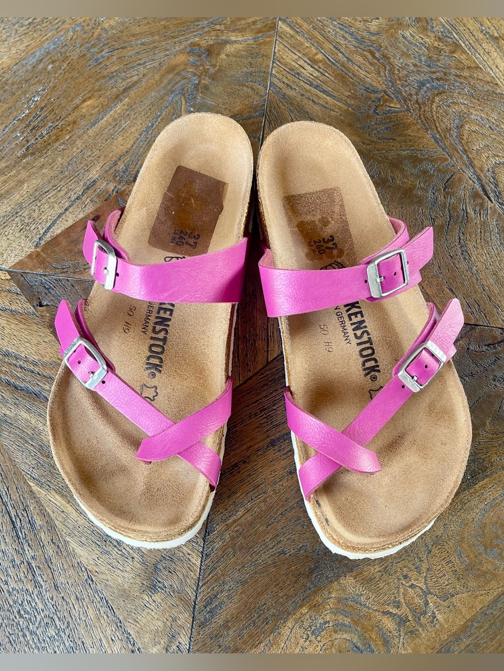 Birkenstock Mayari Icy Metallic Fuchsia Tulip Birko-Flor Nar Size 37